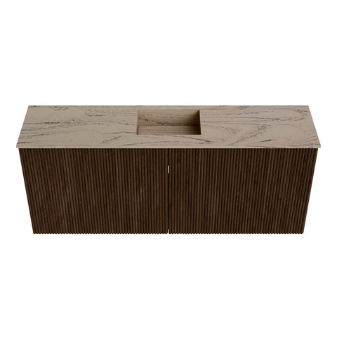 Mondiaz JOYA-DLUX 100cm toiletmeubel - kleur Walnut - Wastafel FAYE positie Midden 1 kraangat kleur Arena. SW1424340