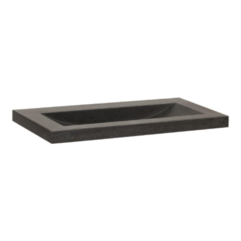 Saniclass Corestone lavabo pour meuble 80cm 1 lavabo sans trou pierre naturelle noir SW10774