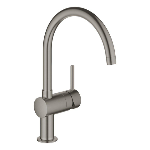 Grohe Minta Keukenkraan - hoog - draaibare ronde uitloop - brushed hard graphite (antraciet) SW354778