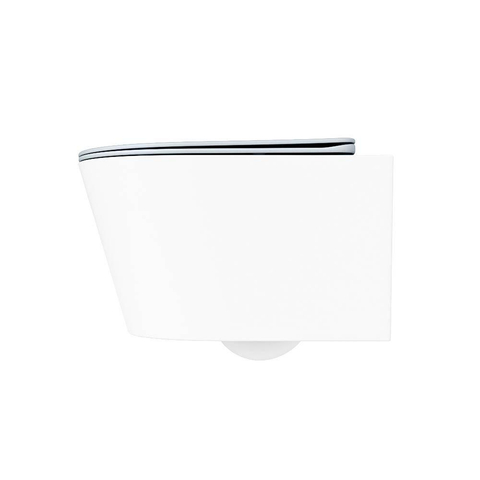 Mondiaz LAVIE hangtoilet – spoelrandloos – 36 x 53 cm – met softclose zitting – Talc (wit), zitting Clay (lichtblauw/grijs) SW1208595
