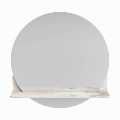 Mondiaz SPOT miroir – Ø 60 cm – avec tablette – Frappe (marbre beige) SW1204257