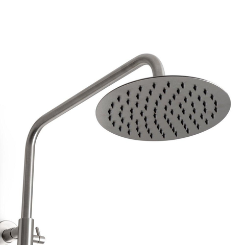 Wiesbaden 304 thermostatische regendoucheset – opbouw – Ø25 cm hoofddouche – 2-standen handdouche – geborsteld RVS SW95534