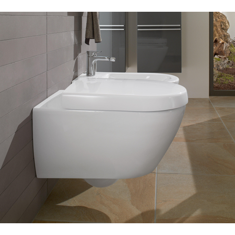 Villeroy & Boch Subway 2.0 wandbidet - 56.5x37.5x28cm - met overloop - White Alpine (glans wit) 0124040