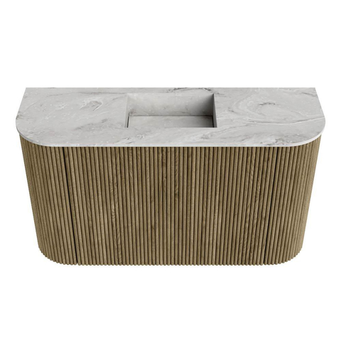 Mondiaz JOYA-DLUX 73.2cm toiletmeubel - ronding links en rechts kleur Dusk - Wastafel FAYE positie Midden Zonder kraangat kleur Glace. SW1423193