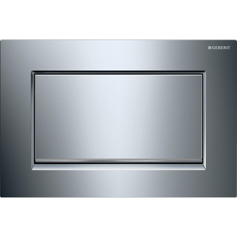 Geberit Sigma10 bedieningsplaat - 2-toets spoeling - rechthoekige knoppen - vergr. glans chroom/geborsteld/glans chroom - verchroomd chroom mat SW61796