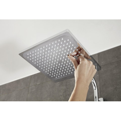 Hansgrohe Crometta e 240 - 1jet - showerpipe: - met Ecostat - 1001 CL douchekraan thermostatischHOH=15cm - met E - 24 - thermostaat - hoogglans chroom SW73205