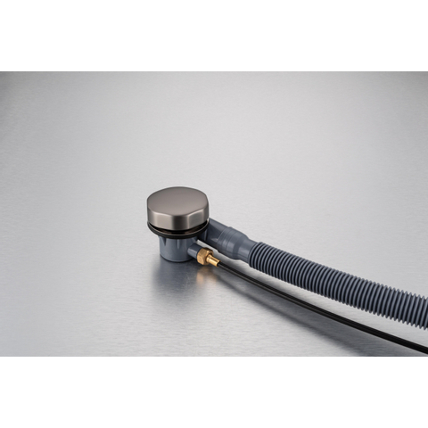 Fortifura Calvi badafvoercombinatie - met draaibediening - PVD - geborsteld gunmetal (antraciet) SW767292