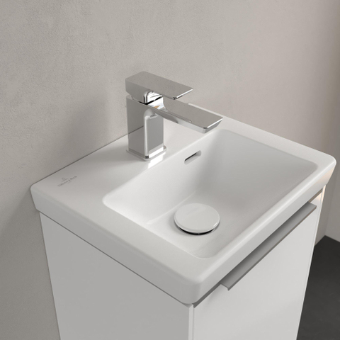 Villeroy & Boch Subway 3.0 fontein - 37x305cm - 1 kraangat - met overloop CeramicPlus - Stone White (mat wit) SW641540