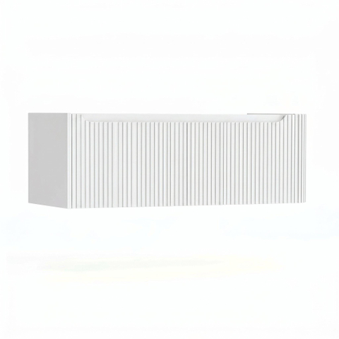 H&R Badmeubelen Juice Wastafelonderkast - 120x45x40cm - rechterhoek afgerond - 3D-front - 2 lades - geïntegreerde greep - wit mat SW1259963