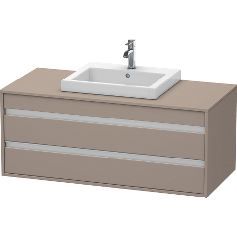 Duravit Ketho Meuble sous-lavabo avec 2 tiroirs l'un sous l'autre pour 1 lavabo encastrable 120x42.6x55cm basalte 0300732