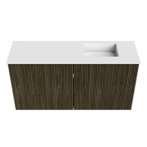 Mondiaz JOYA 80cm toiletmeubel - kleur Shadow - Wastafel FAYE positie Rechts 1 kraangat kleur Talc. SW1426193