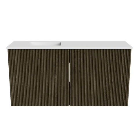 Mondiaz JOYA 80cm meuble de toilette - couleur Shadow - Vasque FAYE position Gauche 1 trou de robinet couleur Talc. SW1421427