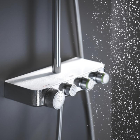 Grohe Euphoria SmartControl Regendoucheset Opbouw- hoofddouche 31cm - handdouche rond - moon white (wit) SW209455