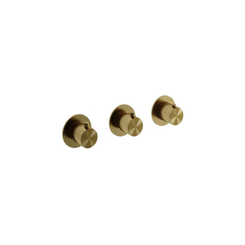 Hotbath Archie Afbouwdeel - Archie douche thermostaat - met 2 stopkranen BBP - PVD - geborsteld messing (goud) SW798874