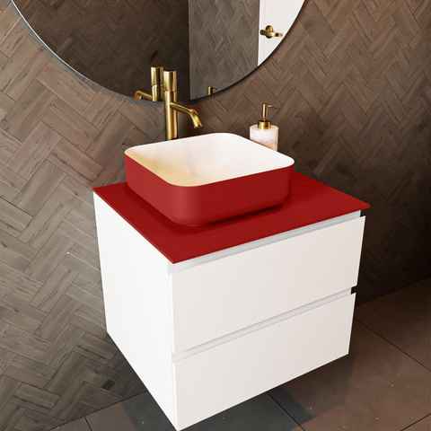 Mondiaz TOP 51 Topblad - 50x51x0.9cm - geschikt voor afdekplaat - Solid surface - Fire SW1019948