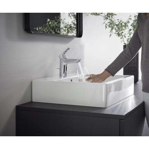 Hansgrohe Logis 1 greeps wastafelkraan - 100 met trekwaste - hoogglans chroom 0605647