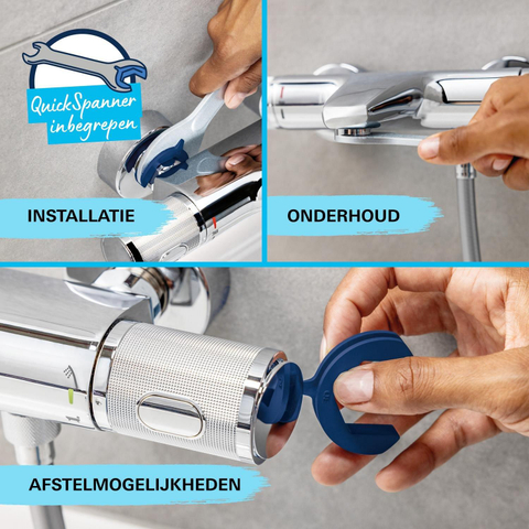 GROHE Precision Flow Ensemble de douche - robinet de douche thermostatique - avec ensemble barre de douche - 60cm - douchette à main ronde - 1 jet - flexible de douche lisse - chromé SW1028113