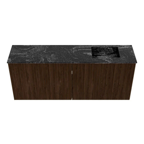 Mondiaz JOYA-DLUX 100cm meuble de toilette - couleur Walnut - Vasque FAYE position Droite 1 trou de robinet couleur Lava. SW1422456