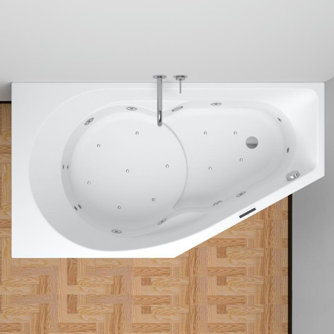 Riho Easypool 3.1 Yukon Baignoire Balnéo droite 160x90cm hydro 6+4+2 aero 11 colour speaker réglage touch avec pieds et vidage Blanc brillant SW699386