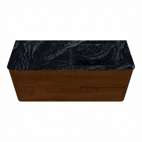 Mondiaz CIRO-DLUX Badkamermeubelset - 120x45x50cm - Solid surface wastafel Lava - 1 wasbak Rechts - 1 kraangat - 2 lades - Ruby SW1531587