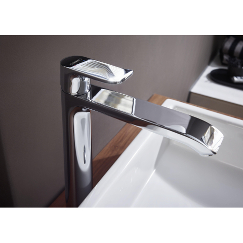 Hansgrohe Metris 1 greeps wastafelkraan - 260 met trekwaste - hoogglans chroom 0450908