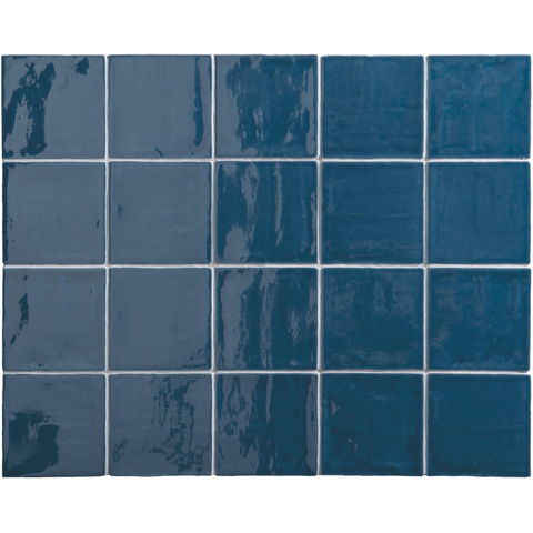 Terravito Viondo carreau mural - 13x13cm - 10mm - Carré - Bleu marine Brillant SW542671