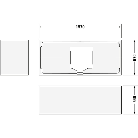 Duravit Happy D.2 Kunststof inbouwbad acryl rechthoekig - met rugsteun rechts - 160x70x46cm - zonder poten - glans wit SW54601