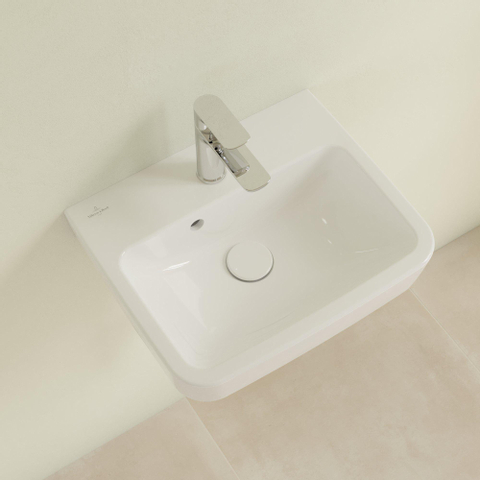 Villeroy & Boch O.novo lave-mains dessous rectifié 45x37cm - av. 1 trou de robinetterie ceramic+ blanc SW448475