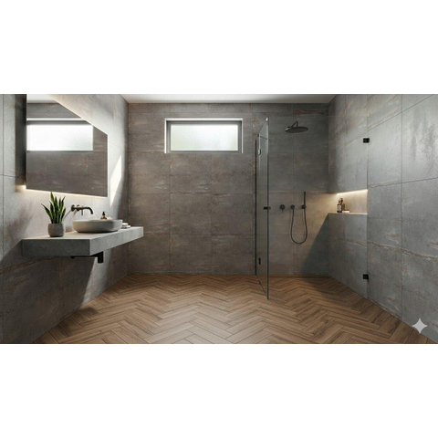 ÉCHANTILLON Terravito Copuro carreau mural et de sol - 60x60cm - 9mm - Carré - rectifié - effet béton - Argent/gris mat SW736358