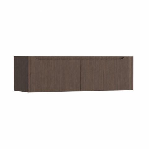 H&R Badmeubelen Juice Meuble sous vasque - 140x45x40cm - angle droit arrondi - 2 tiroirs - poignée intégrée - coffee SW1490116