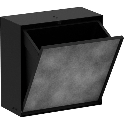 Hansgrohe XtraStoris Rock Poubelle - 30x30x14cm - porte carrelable - noir mat SW1590465