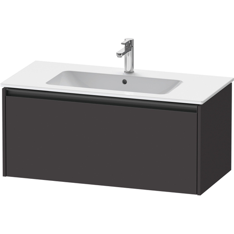 Duravit Ketho.2 Wastafelonderbouwkast - met 1 lade - 101x48x44cm - met greep antraciet - grafiet supermat SW772414