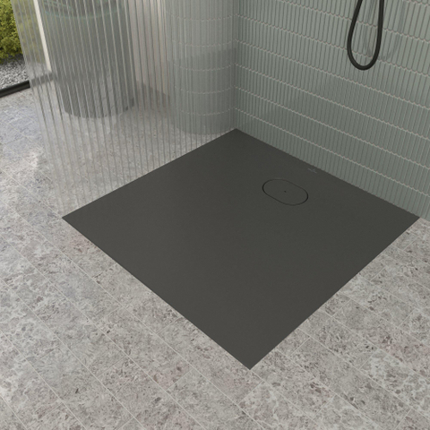 Villeroy & Boch Ecora douchebak - 90x90x3.5cm - afvoer korte zijde - anthracite (antraciet) SW1558990