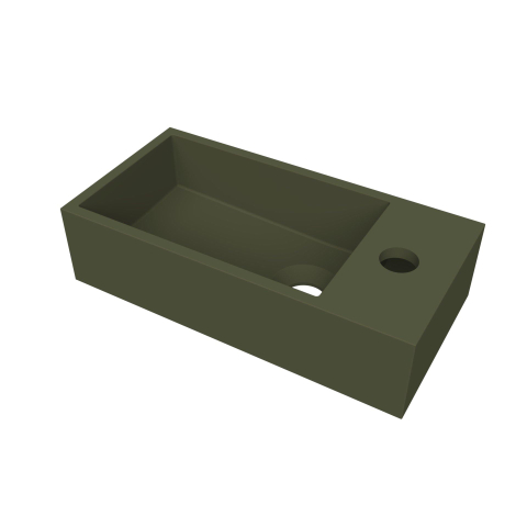 Arcqua Flair lave-mains - 36x18x9cm - marbre coulé - trou robinet droite - vert mat SW1474778