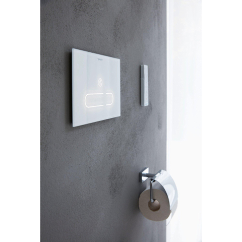 Duravit Karree Closetrolhouder - met klep - hoogglans chroom SW55120