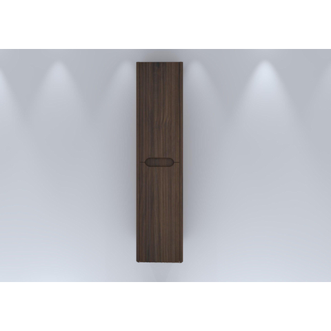 H&R badmeubelen Juice Hoge Kast - 40x35x170cm - met ronde hoeken - 3D-front - 2 deuren - rechtsdraaiend - dark oak SW875842