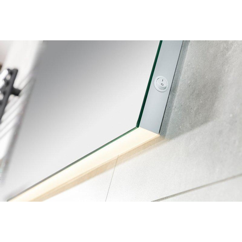 Plieger Uno Plus miroir – 100 x 60 cm – LED directe et indirecte – chauffage de miroir – Argent SW48481