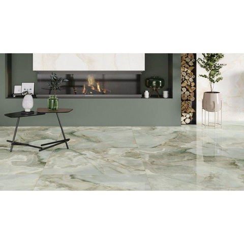 ÉCHANTILLON Ceralto Alabro Vein carrelage sol et mur 60X120cm rectifié Jade Brillant SW912359
