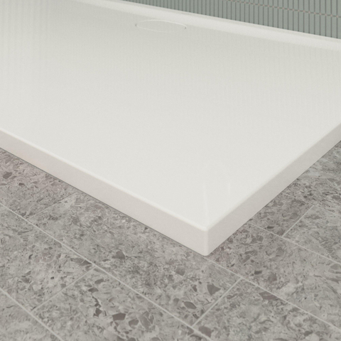 Villeroy & Boch Ecora douchebak - 160x100x3.5cm - afvoer lange zijde - white alpine (wit) SW1559004