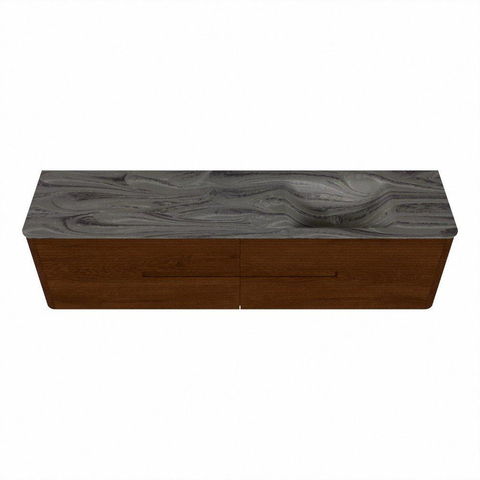 Mondiaz CIRO-DLUX Badkamermeubelset - 190x45x50cm - Solid surface wastafel Sombra - 1 wasbak Rechts - zonder kraangaten - 4 lades - Ruby SW1532251