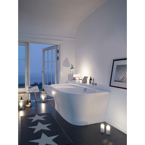 Duravit Cape cod Kunststof bad acryl - back-to-wall - 190x90x64cm - met aangevormd paneel - glans wit 0300898