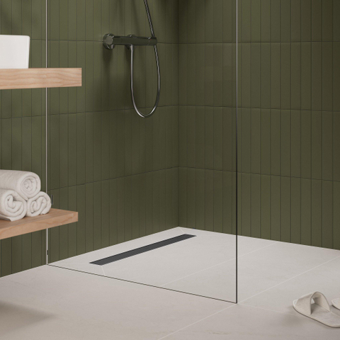 Hansgrohe RainDrain Go Douchegoot - 100cm - standaard/vlakke installatie - betegelbaar - brushed stainless steel SW1590424
