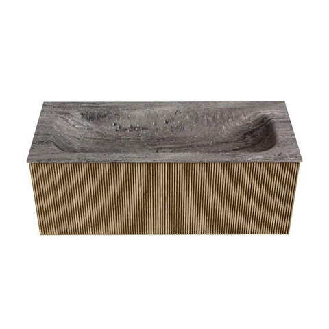 MONDIAZ KURVE-DLUX Meuble de salle de bains 110cm couleur Dusk avec 1 tiroir et 0 porte. Lavabo BIG MEDIUM Central sans trou de robinet Oza. SW1432994