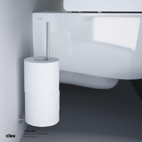 Clou Slim Porte-papier toilette réserve pour 3 pièces 2.5x30.4x9.4cm Inox brossé SW9730