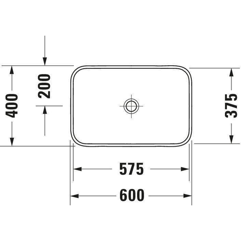 Duravit Happy D.2 Plus waskom rechthoekig - zonder kraangat - zonder overloop - 60x40cm - met keramische afdekkap - glans wit SW297018