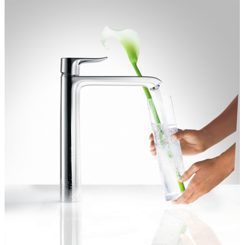 Hansgrohe Metris 1 greeps wastafelkraan - 260 met trekwaste - hoogglans chroom 0450908