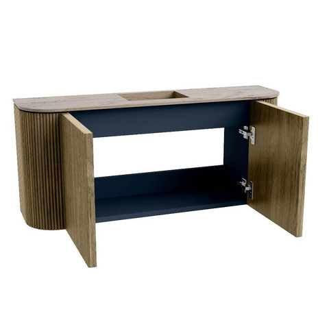 Mondiaz JOYA-DLUX Meuble de toilette 93.2cm - arrondis gauche et droite couleur Dusk - Vasque FAYE position Milieu 1 trou de robinet couleur Arena. SW1425795