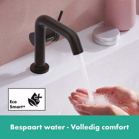 Hansgrohe Tecturis s 1 greeps wastafelkraan - 110 Fine - coolstart - zonder waste set - mat zwart SW918637