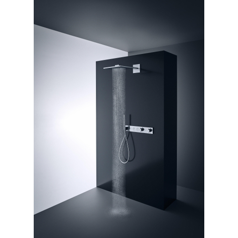 AXOR ShowerSolutions douche de tête - 30x30cm - carré - avec bras de douche - 2 jets - chromé SW241748