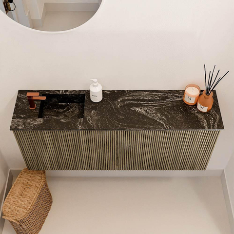 Mondiaz JOYA-DLUX 100cm toiletmeubel - kleur Dusk - Wastafel FAYE positie Links 1 kraangat kleur Lava. SW1423256
